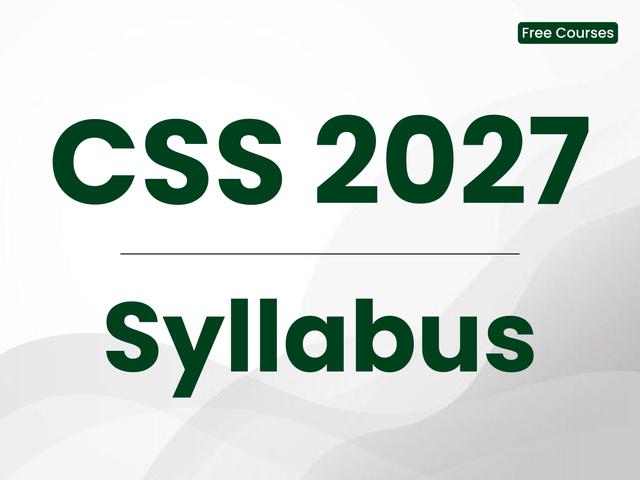 CSS Syllabus