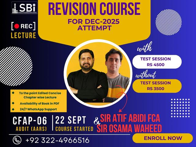 CFAP 06 SBI  Complete Crash Revision by Sir Atif Abidi and Sir Osama Waheed